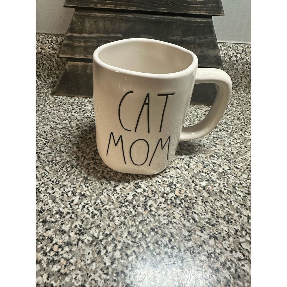 Rae Dunn Cat Mom Ceramic Coffee Tea Mug White